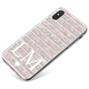 Pink Lines on grey marble phone case available for all major manufacturers including Apple, Samsung & Sony