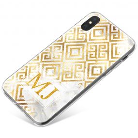 Gold Pattern on white marble phone case available for all major manufacturers including Apple, Samsung & Sony