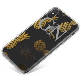 Transparent with Gold Pineapples and Sunglasses phone case available for all major manufacturers including Apple, Samsung & Sony