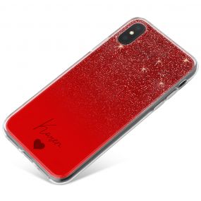 Ruby Red Glitter Effect phone case available for all major manufacturers including Apple, Samsung & Sony
