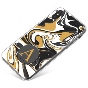 Grey And Gold Marbled Ink phone case available for all major manufacturers including Apple, Samsung & Sony