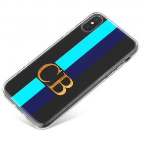 Bright Blue Racing Stripes phone case available for all major manufacturers including Apple, Samsung & Sony