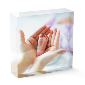 Acrylic Personalised Photo Block - 100x100mm, 20mm thick