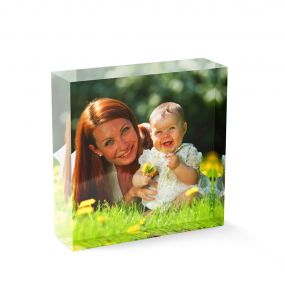 Acrylic Personalised Photo Block - 50x50mm, 20mm thick