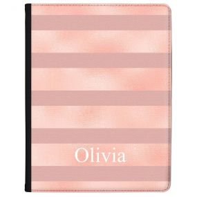 Pink Horizontal Lines on pink marble tablet case available for all major manufacturers including Apple, Samsung & Sony