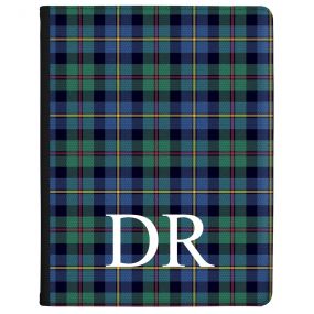 Blue and Green Tartan Pattern tablet case available for all major manufacturers including Apple, Samsung & Sony