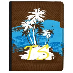White and Brown Palm Trees with Blue Centre tablet case available for all major manufacturers including Apple, Samsung & Sony