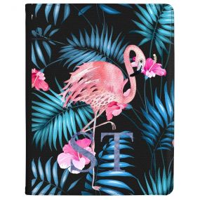 Pink Flamingo with Blue Leaves tablet case available for all major manufacturers including Apple, Samsung & Sony