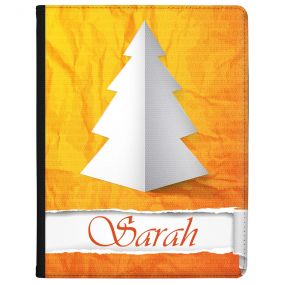 White Paper Christmas Tree with Warm Orange Background tablet case available for all major manufacturers including Apple, Samsung & Sony