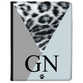 Snow Leopard With Geometric Triangles tablet case available for all major manufacturers including Apple, Samsung & Sony