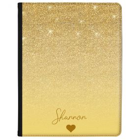Golden Glitter Effect tablet case available for all major manufacturers including Apple, Samsung & Sony