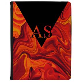 Red Orange And Black Marbled Ink tablet case available for all major manufacturers including Apple, Samsung & Sony