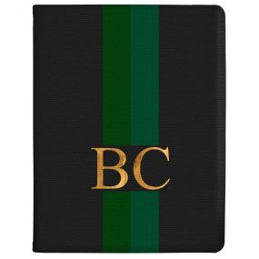 Emerald Green Racing Stripes tablet case available for all major manufacturers including Apple, Samsung & Sony
