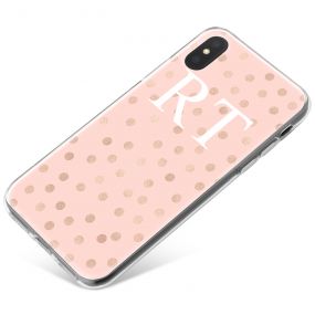 Gold Dots pattern on pink Marble phone case available for all major manufacturers including Apple, Samsung & Sony