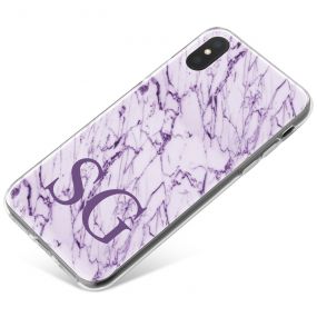 White & Purple marble phone case available for all major manufacturers including Apple, Samsung & Sony
