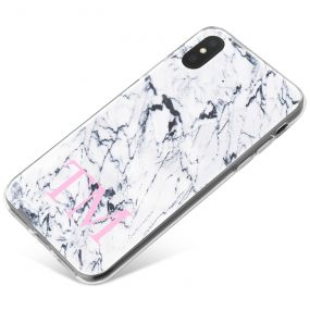 White & Dark Grey Marble phone case available for all major manufacturers including Apple, Samsung & Sony