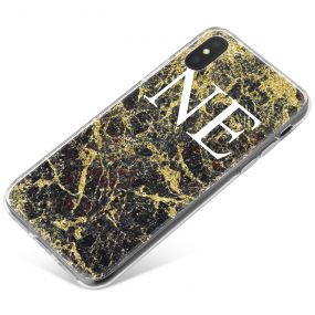 Black Marble covered in gold phone case available for all major manufacturers including Apple, Samsung & Sony