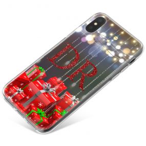Christmas Gifts and Festive Lights on a Transparent Background phone case available for all major manufacturers including Apple, Samsung & Sony