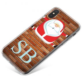 Funny Santa Claus with Glasses Stuck in Chimney phone case available for all major manufacturers including Apple, Samsung & Sony