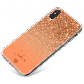 Rose Gold And Pink Glitter Effect phone case available for all major manufacturers including Apple, Samsung & Sony