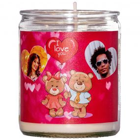 Personalised Love Hearts Unscented Candle