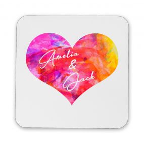 Heart & Names Acrylic Coaster