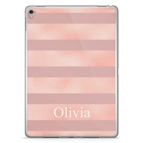 Pink Horizontal Lines on pink marble tablet case available for all major manufacturers including Apple, Samsung & Sony