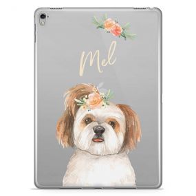 Terrier with Flowers tablet case available for all major manufacturers including Apple, Samsung & Sony
