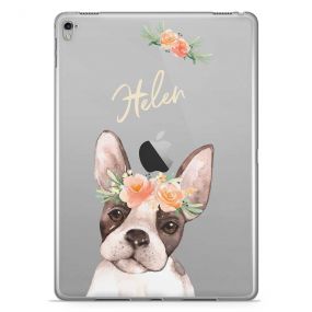 French Bulldog with Flowers tablet case available for all major manufacturers including Apple, Samsung & Sony