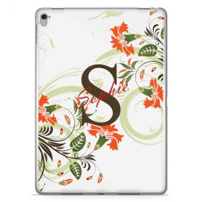 White with Flowers, Initial and Name tablet case available for all major manufacturers including Apple, Samsung & Sony