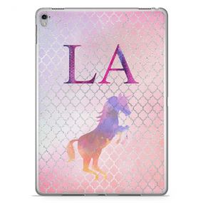 Multi-coloured Unicorn on a Pink Background tablet case available for all major manufacturers including Apple, Samsung & Sony