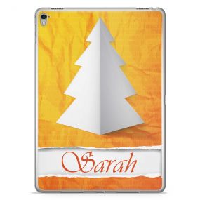 White Paper Christmas Tree with Warm Orange Background tablet case available for all major manufacturers including Apple, Samsung & Sony