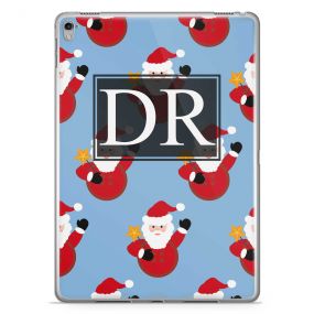 Santa Claus with Star Pattern on Ice Blue Backgrund tablet case available for all major manufacturers including Apple, Samsung & Sony