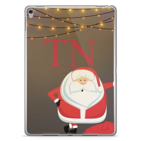 Funny Santa Claus Waiting and Fairy Lights on Brown Background tablet case available for all major manufacturers including Apple, Samsung & Sony