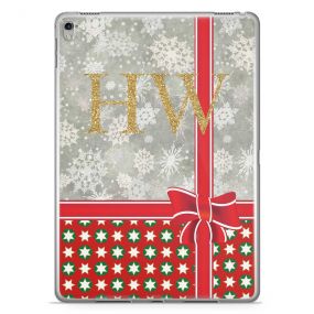 Grey Snowflakes Pattern With Red Christmas Wrapping tablet case available for all major manufacturers including Apple, Samsung & Sony