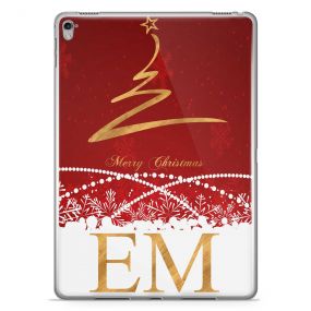 Gold Christmas Tree with Red and White Background tablet case available for all major manufacturers including Apple, Samsung & Sony