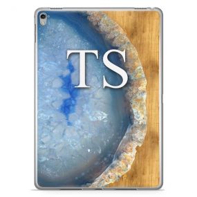 Blue Silver And Golden Geode tablet case available for all major manufacturers including Apple, Samsung & Sony