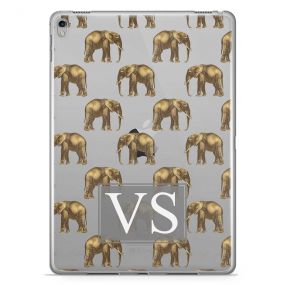 Transparent with Golden Repeating Elephant Pattern tablet case available for all major manufacturers including Apple, Samsung & Sony