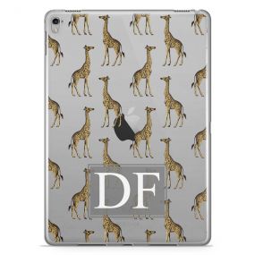 Transparent with Golden Repeating Giraffe Pattern tablet case available for all major manufacturers including Apple, Samsung & Sony
