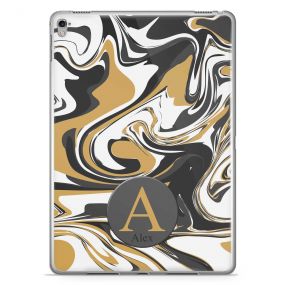 Grey And Gold Marbled Ink tablet case available for all major manufacturers including Apple, Samsung & Sony