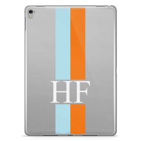 Orange And Blue Racing Stripes tablet case available for all major manufacturers including Apple, Samsung & Sony