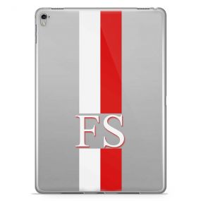 White And Red Racing Stripes tablet case available for all major manufacturers including Apple, Samsung & Sony