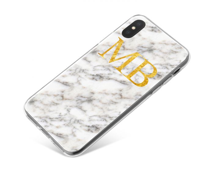 White & Grey Marble Effect phone case available for all major manufacturers including Apple, Samsung & Sony