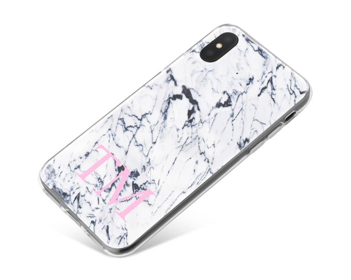 White & Dark Grey Marble phone case available for all major manufacturers including Apple, Samsung & Sony