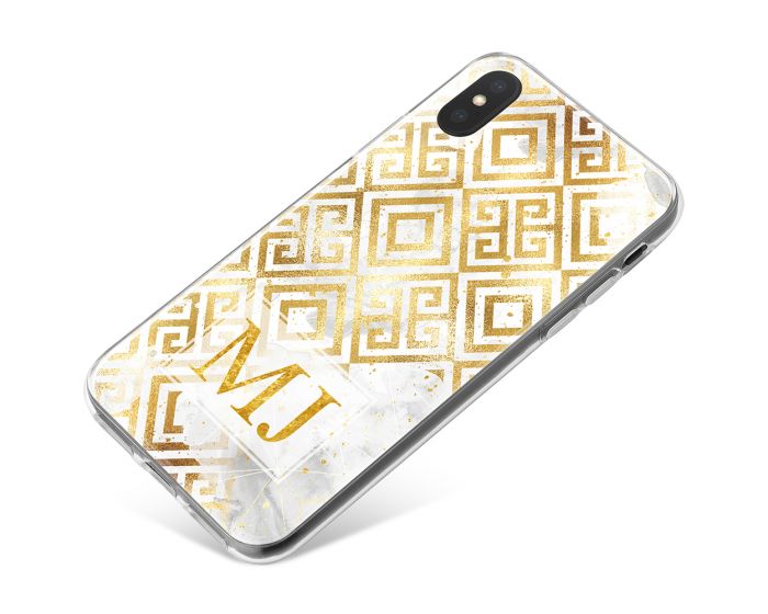 Gold Pattern on white marble phone case available for all major manufacturers including Apple, Samsung & Sony