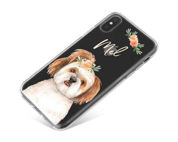 Terrier with Flowers phone case available for all major manufacturers including Apple, Samsung & Sony