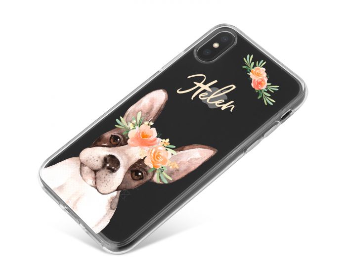 French Bulldog with Flowers phone case available for all major manufacturers including Apple, Samsung & Sony