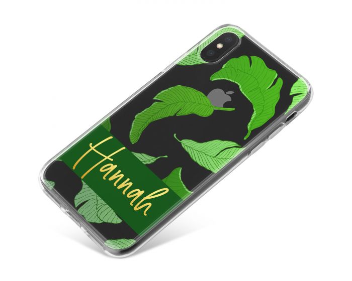 Transparent with Green Leaves phone case available for all major manufacturers including Apple, Samsung & Sony