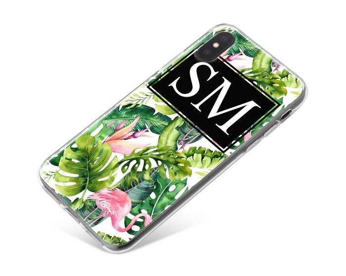 Green Leaves and a Pink Flamingo phone case available for all major manufacturers including Apple, Samsung & Sony