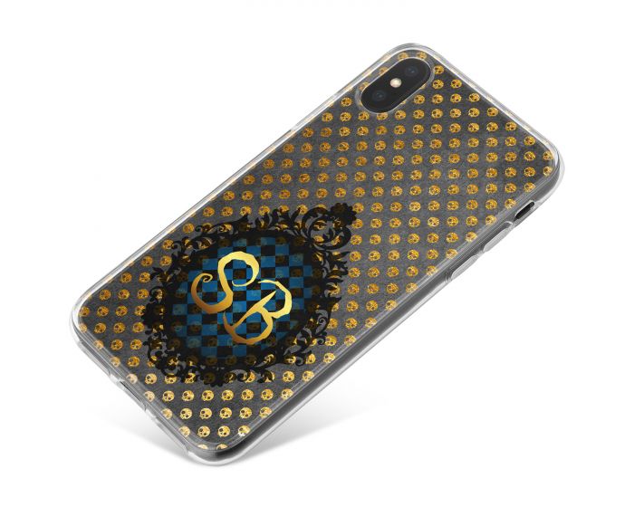 Golden Skulls with a Haunted Mirror on a Clear background  phone case available for all major manufacturers including Apple, Samsung & Sony
